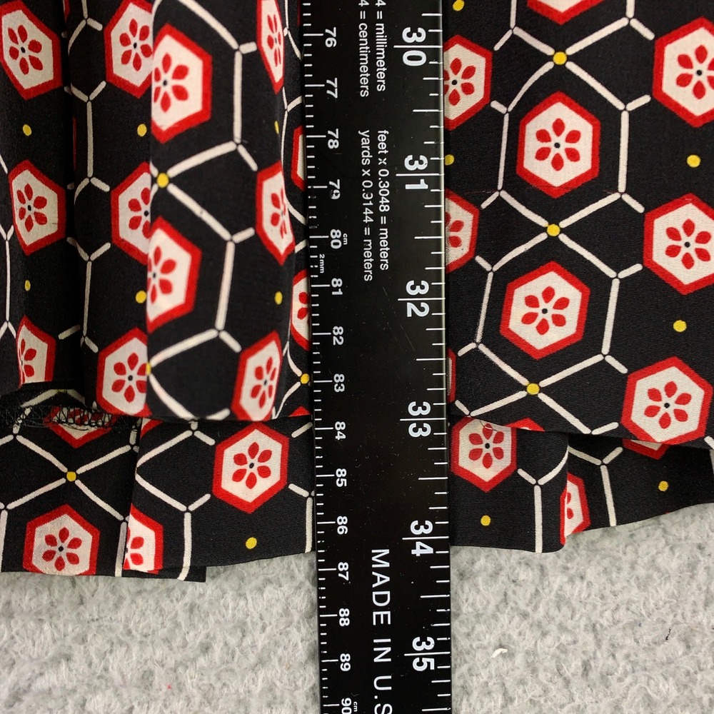 Sandro Paris Geometric Print Mini Dress Size 1 US 4 Red Black Silk Sleeveless - Picture 9 of 10